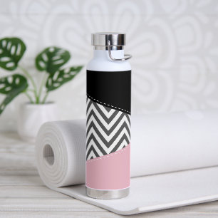 Grijs zigzag, Grijze Chevron, Zigzag Pattern, Roze Waterfles