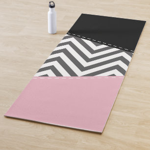 Grijs zigzag, Grijze Chevron, Zigzag Pattern, Roze Yogamat