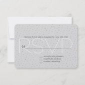 Grijs Zilver Confetti RSVP (Voorkant)