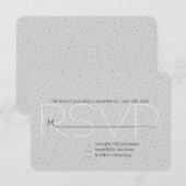 Grijs Zilver Confetti RSVP Kaartje (Voorkant / Achterkant)
