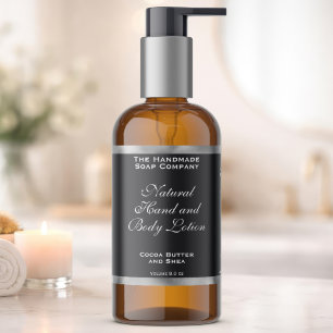 Grijs & Zilver Folie Cosmetica Fles Label