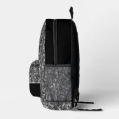 Grijs zilver glitters sparkles zwart Aangepaste na Bedrukte Rugzak (Rechts)