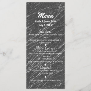 Grijs & Zilver Modern Glam Marmer Streep Feestmenu Menu