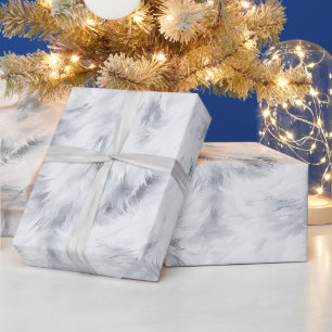 Grijs Zilver Wit Verjaardag Cadeaupapier