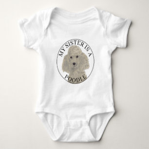Grijs Zilveren Poedel Hond Grote Zus Romper