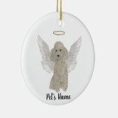 Grijs Zilveren Poodle Troost Herdenking Keramisch Ornament (Rechts)