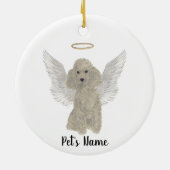 Grijs Zilveren Poodle Troost Herdenking Keramisch Ornament (Achterkant)