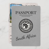 Grijs Zuid-Afrika paspoort Save The Date (Voorkant / Achterkant)