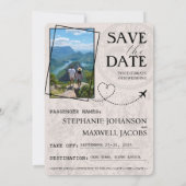 Grijs Zuid-Afrika paspoort Save The Date (Achterkant)