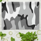 Grijs & Zwart Camouflage Keuken Handdoek (Gevouwen)