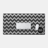 Grijs zwart Chevron Cool retro Monogram Bureaumat (Keyboard & Muis)
