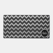 Grijs zwart Chevron Cool retro Monogram Bureaumat (Voorkant)