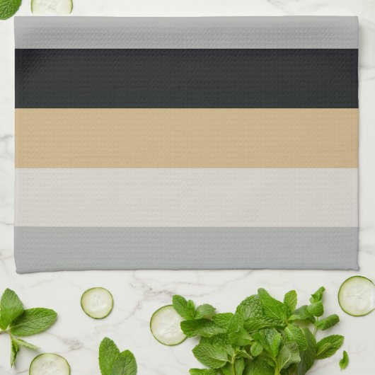 Grijs, Zwart en Tan Theedoek (Gevouwen)