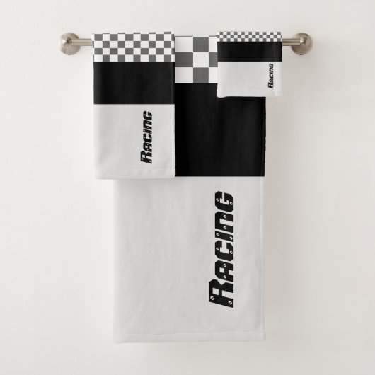 Grijs zwart en wit bad handdoek (Insitu)