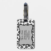 Grijs, zwart en wit Zebra & Cheetah Persoonlijk Bagagelabel (Achterkant verticaal)