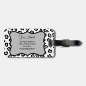 Grijs, zwart en wit Zebra & Cheetah Persoonlijk Bagagelabel (Achterkant horizontaal)