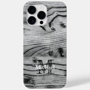  grijs zwart gebrand hout Monogram Case-Mate iPhone 14 Pro Max Hoesje