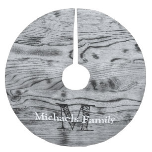 grijs zwart gebrand hout Monogram Kerstboom Rok