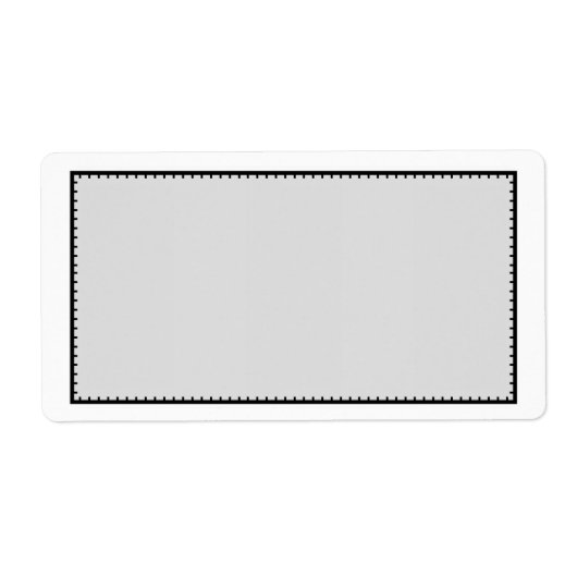 Grijs zwart gestikt rand verzendadres label (Voorkant)