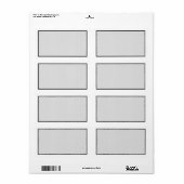 Grijs zwart gestikt rand verzendadres label (Full Sheet)