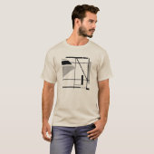 Grijs Zwart Hedendaags Klein Geometrisch Abstract T-shirt (Voorkant volledig)