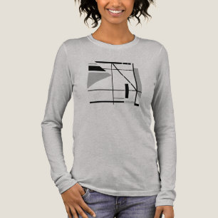Grijs Zwart Hedendaags Klein Geometrisch Abstract Tri-Blend Shirt