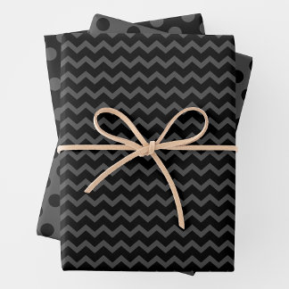 Grijs & Zwart Multi-Patroon Inpakpapier Vellen