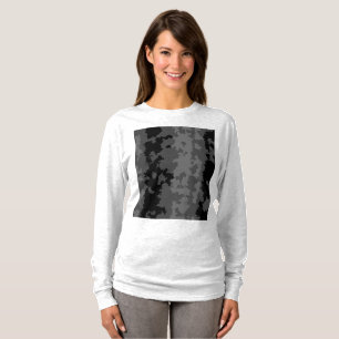 Grijs Zwart Onregelmatig Abstract Patroon Design T-shirt