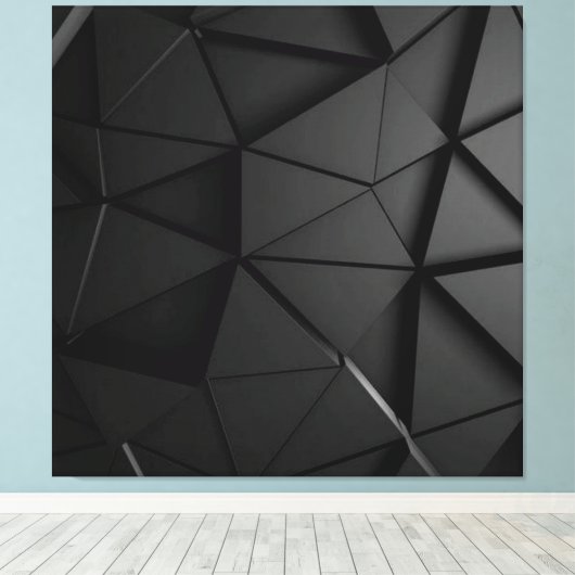 Grijs zwart ontwerp canvas afdruk (Insitu (Houten vloer))