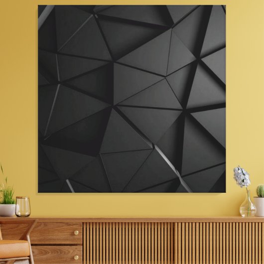 Grijs zwart ontwerp canvas afdruk (Insitu (Woonkamer))