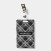 Grijs & Zwart Plaid Badge (Back with Clip)