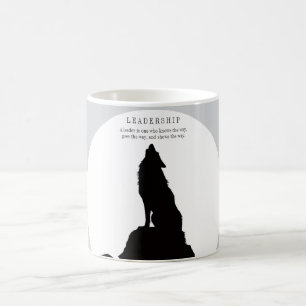 Grijs Zwart Pop Art Leiderschap Wolf Huilend Koffiemok
