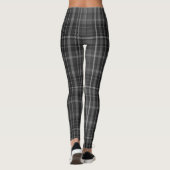 Grijs Zwart Schotse ruit Patroon Leggings (Achterkant)