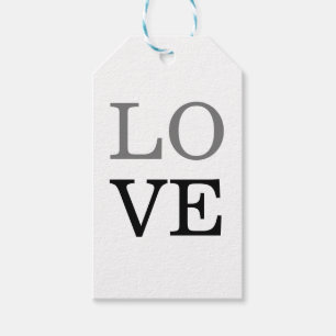 Grijs Zwart Script Liefde Bruiloft Cadeaulabel
