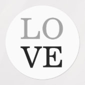 Grijs Zwart Script Liefde Bruiloft Labels (Design 2)