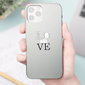 Grijs Zwart Script Liefde Bruiloft Sticker (Telefoon)