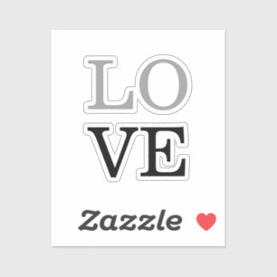Grijs Zwart Script Liefde Bruiloft Sticker