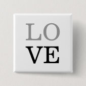 Grijs Zwart Script Liefde Bruiloft Vierkante Button 5,1 Cm (Voorkant)