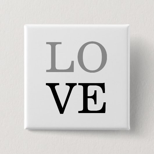Grijs Zwart Script Liefde Bruiloft Vierkante Button 5,1 Cm (Voorkant)