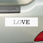 Grijs Zwart Script Liefde Huwelijk Bumpersticker (Op auto)