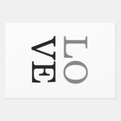 Grijs Zwart Script Liefde Huwelijk  Inpakpapier Vel (Voorkant 2)