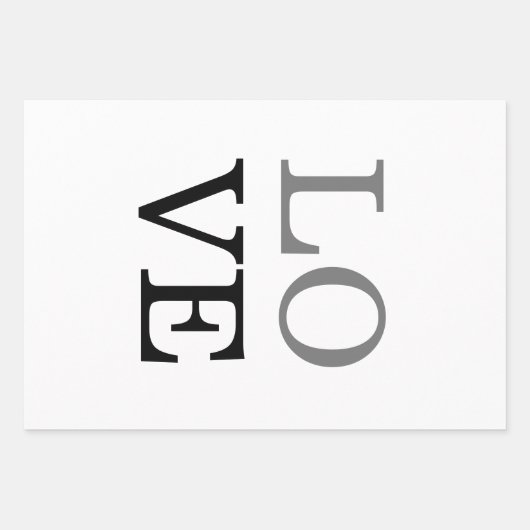 Grijs Zwart Script Liefde Huwelijk  Inpakpapier Vel (Voorkant)