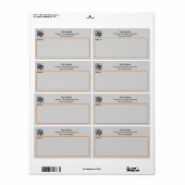 Grijs Zwart Sinaasappel Custom Logo Zakelijk Adres Etiket (Full Sheet)