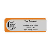 Grijs Zwart Sinaasappel Uw Logo Bedrijf Retouradre Etiket (Voorkant)