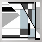 Grijs zwart wit Abstract mozaïekachtig design Poster (Voorkant)