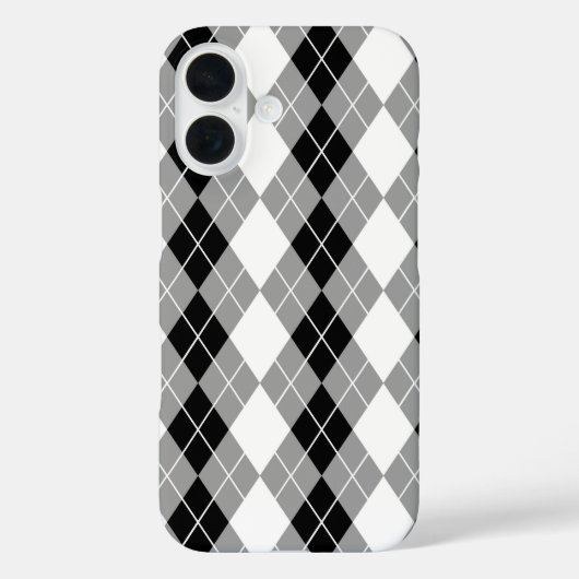 Grijs Zwart Wit Argyle Diamant Ontwerp  Case-Mate iPhone Case (Achterkant)