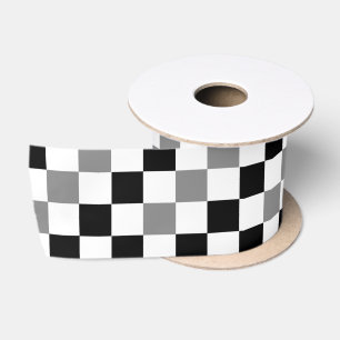 Grijs Zwart Wit Geruit Patroonontwerp Lint