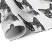 Grijs Zwart Wit Kitty Kat Cadeaupapier (Rol Hoek)