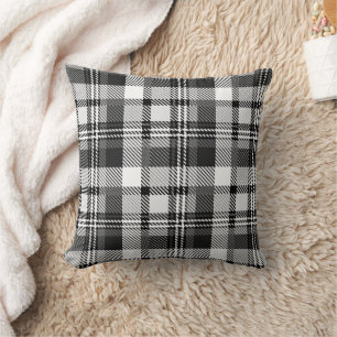 Grijs Zwart Wit Madras Plaid Ontwerp  Kussen