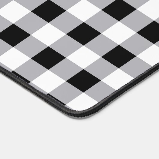 Grijs Zwart Wit Plakt Check Patroon Bureaumat (Hoek)